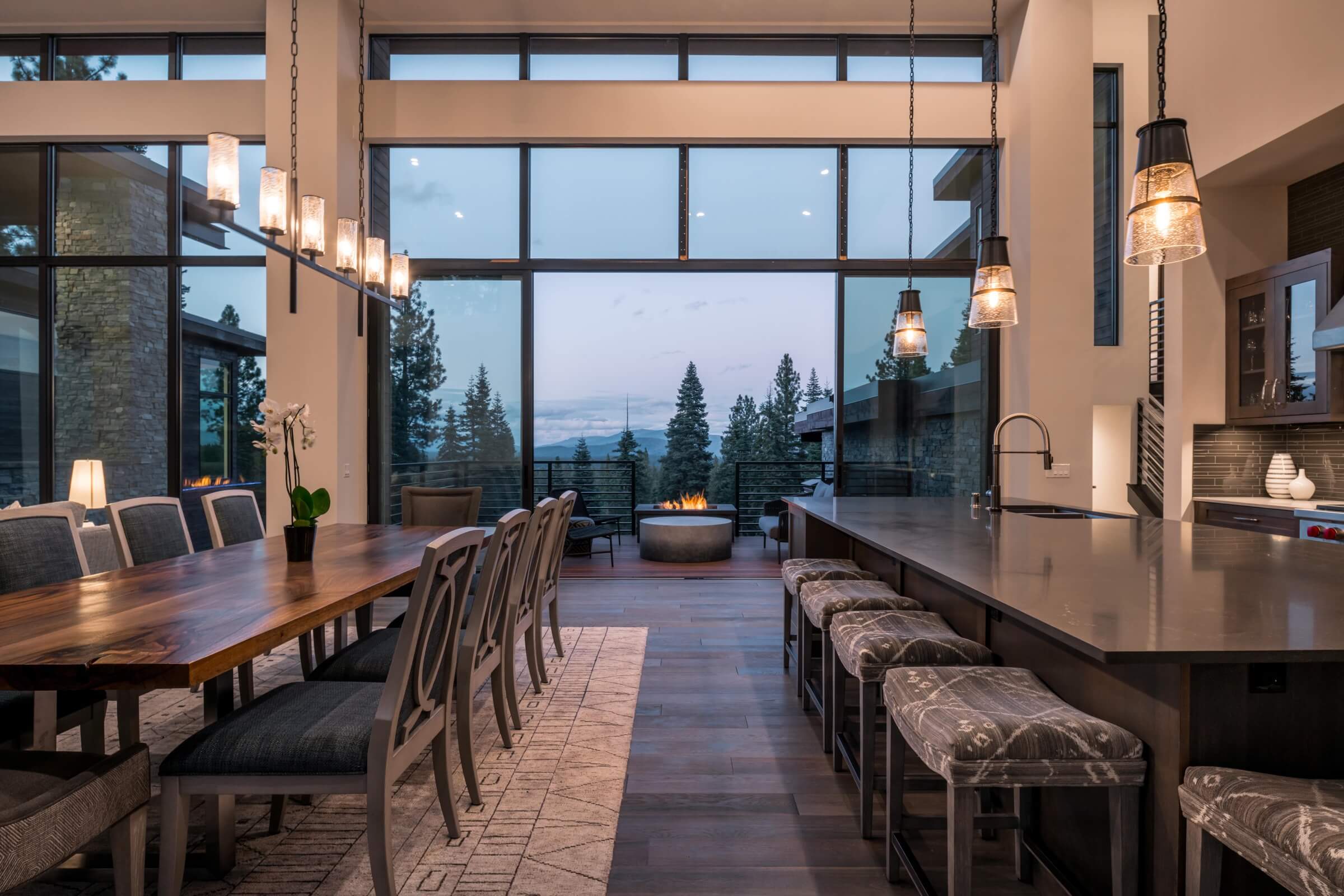 Mountain modern dining room in Schaffer's Mill