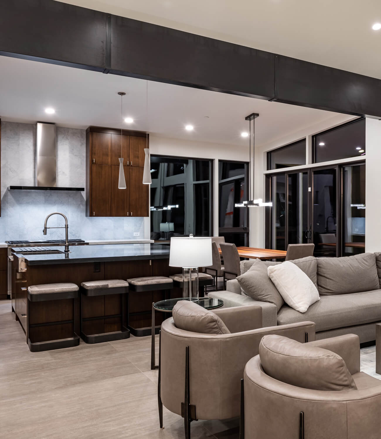 Mountain modern great room in Truckee, CA