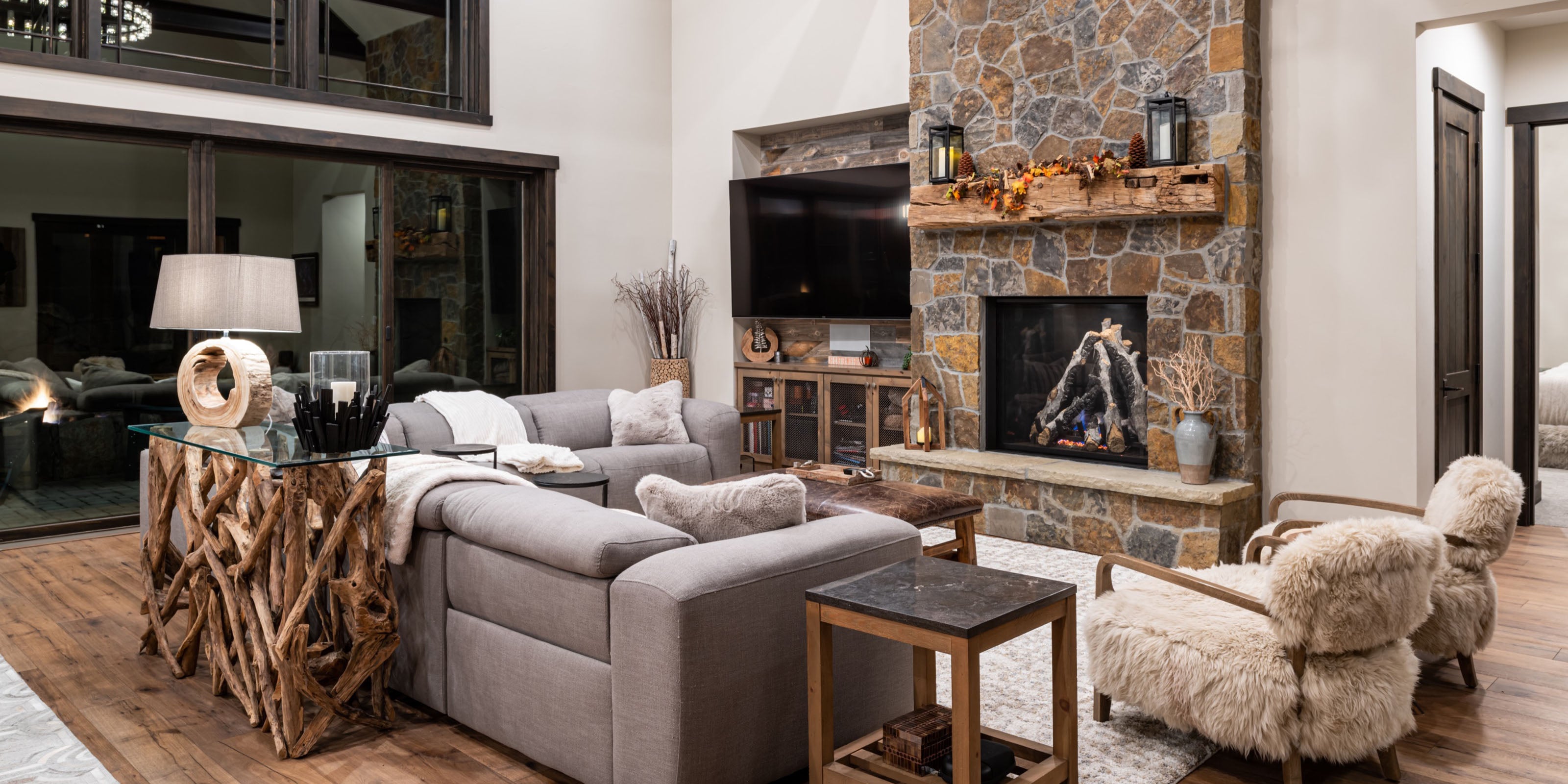 Rustic living room in Truckee, CA