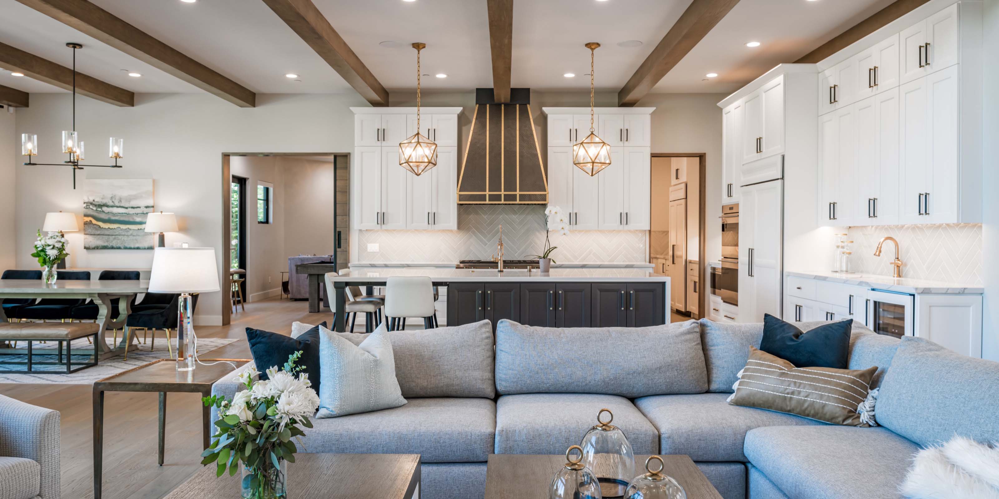 Transitional great room design from FiveWest