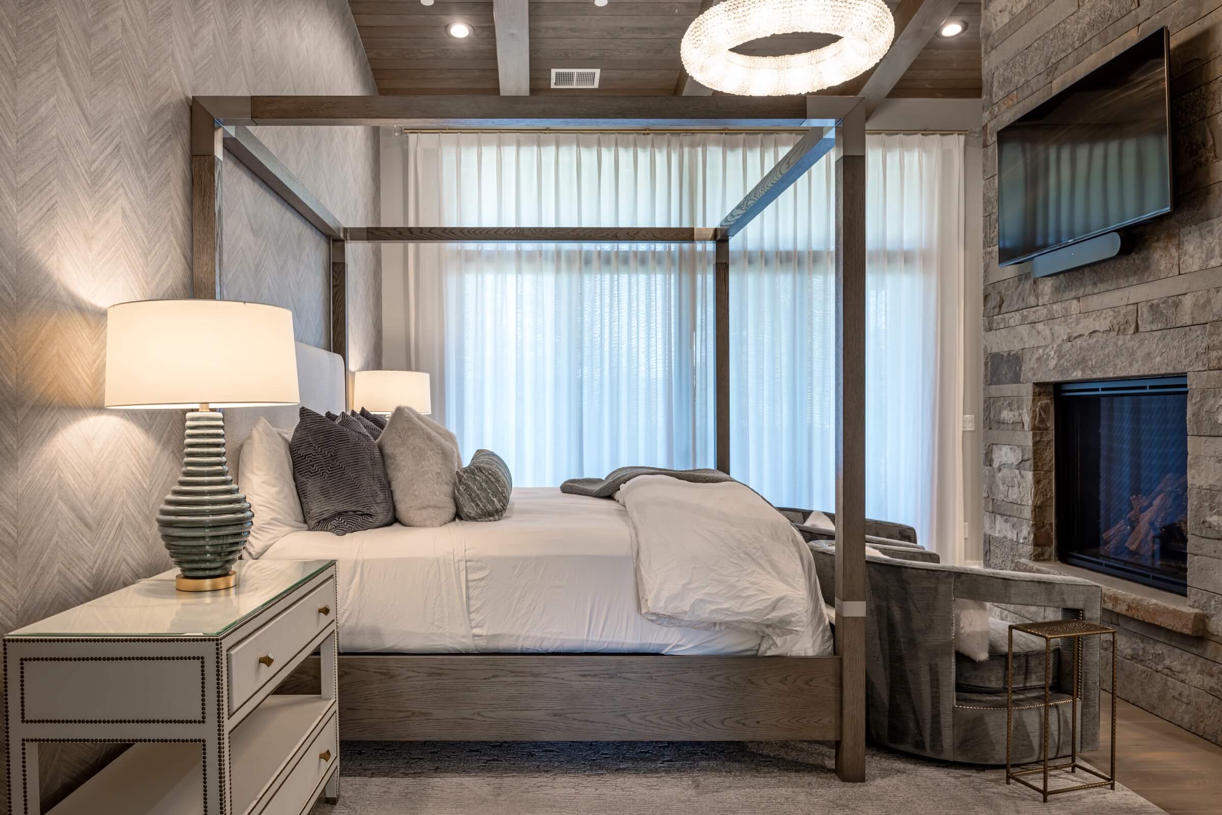 Transitional bedroom design in Schaffer's Mill