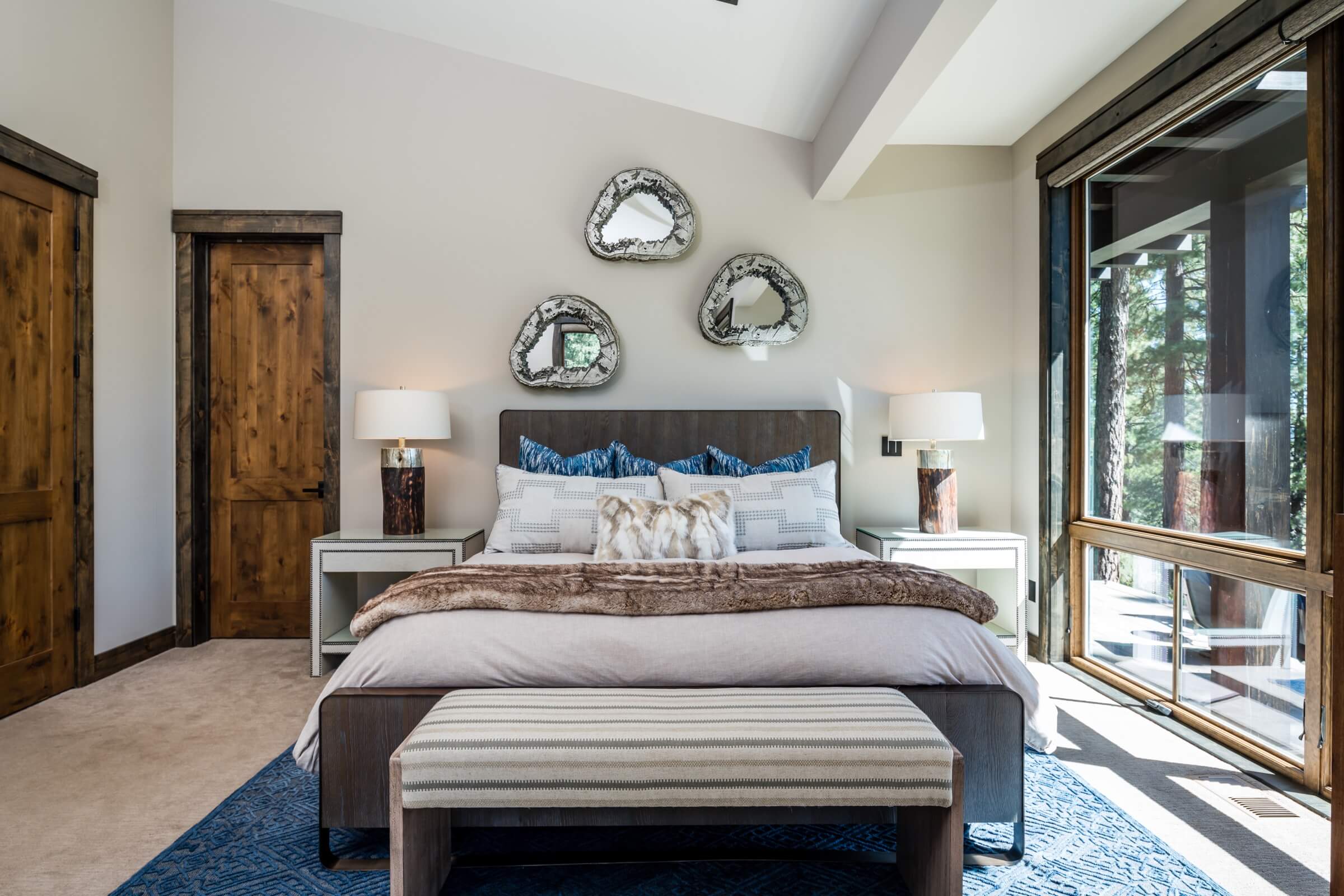 Mountain modern bedroom in Truckee, CA