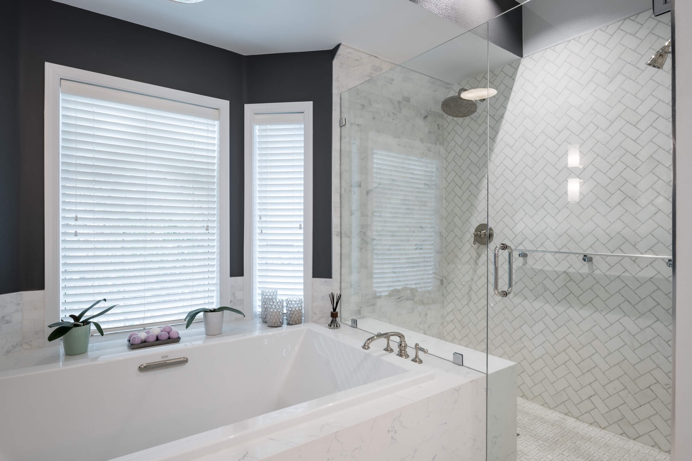 Transitional bathroom remodel from FiveWest 